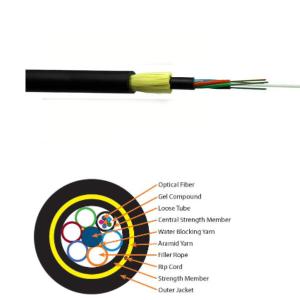 China Overhead Fiber Optic Cable ADSS 48 Core Optical Fiber Cable factory