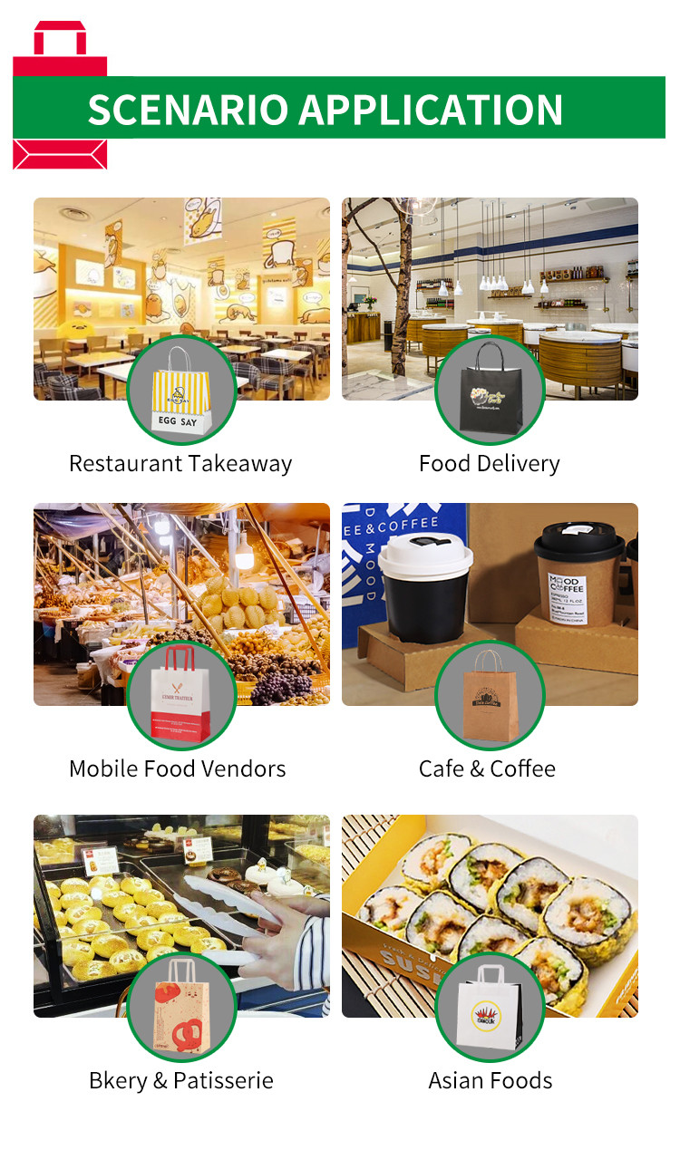 Custom Printed Vegetable Paper Bags Biodegradable Paper Bags For Supermarket