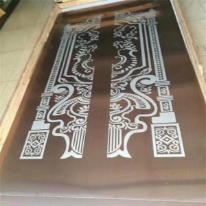 China 201 Elevator Stainless Steel Sheet 4x8 2000mm Length Mirror Etched Design Plate factory