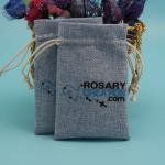 Custom Hanging Gift Jute Drawstring Bag Portable For Jewelry Travel / Storage