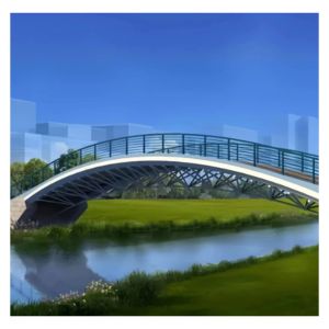 ISO Q345B Prefab Steel Structure Bridge Modular Pedestrian Bridge Anti