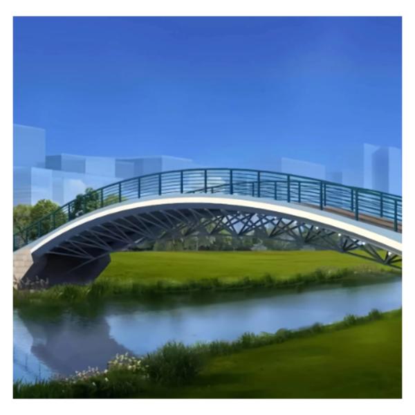 ISO Q345B Prefab Steel Structure Bridge Modular Pedestrian Bridge Anti