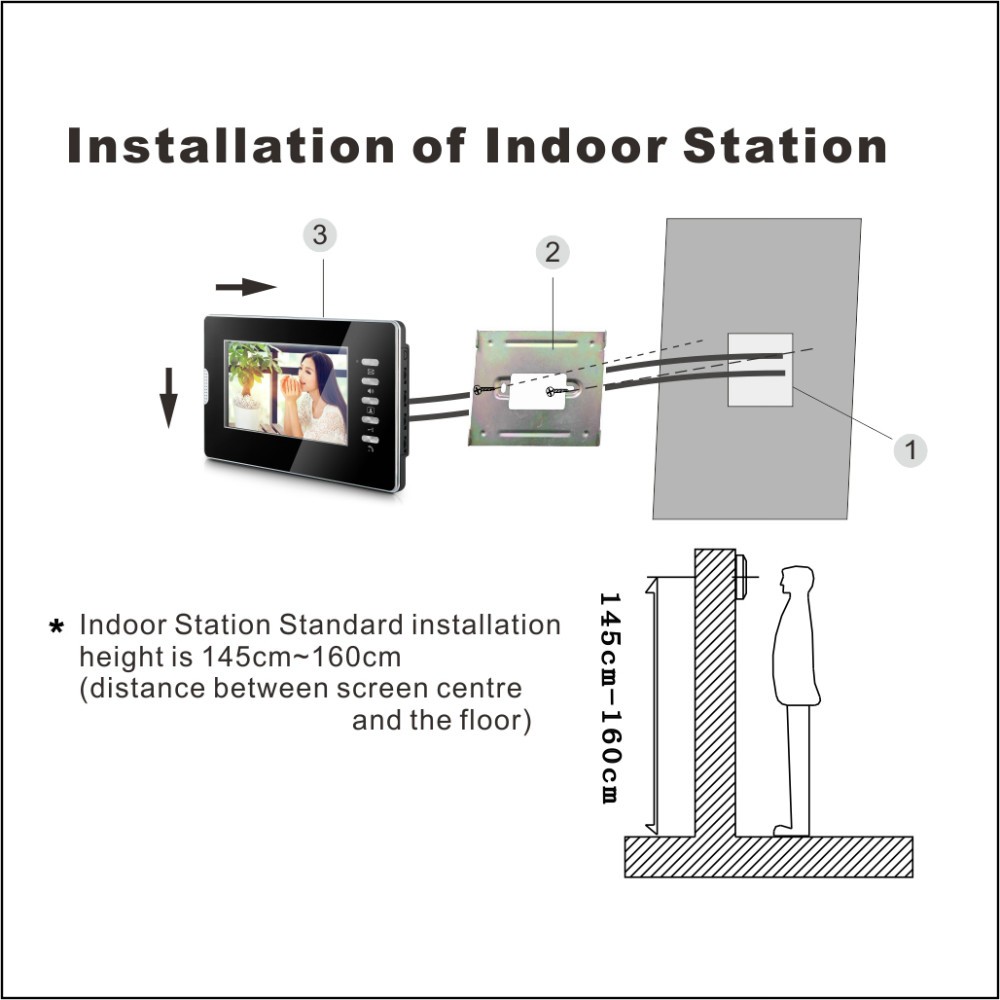 CK-102@ 7 Inch night vision screen color video door phone audio visual Intercom entry system
