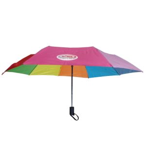 China Foldable Rainbow Pongee Auto Open And Close Umbrella 21x8k on sale