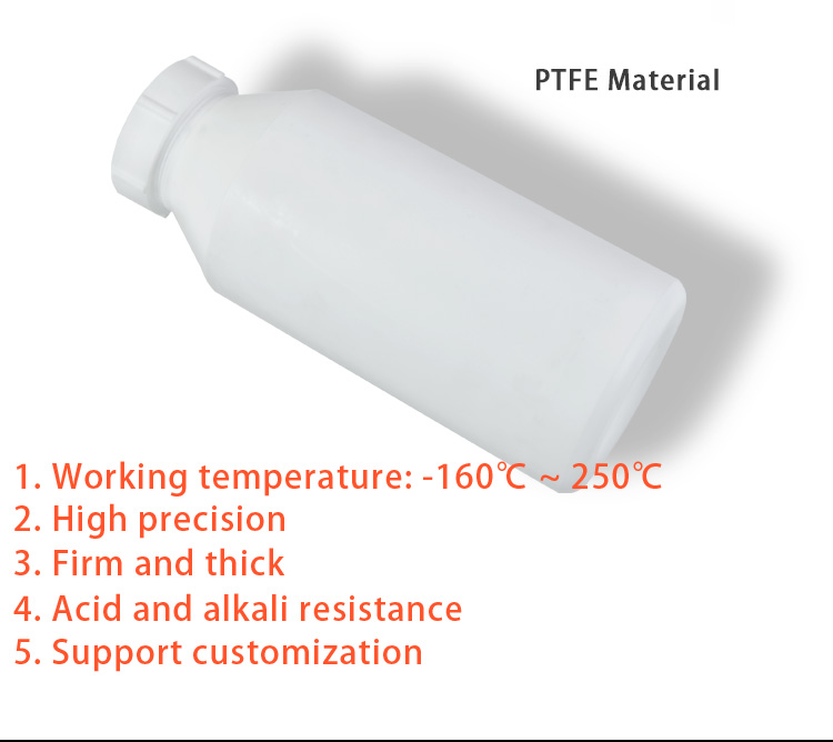 White Plastic PTFE Bottle Wide Mouth For Lab Reagent 50ML-20L