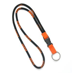 China OEM Nickel Round Dye Sublimation Woven Polyester Lanyard , Eco Friendly Lanyards factory