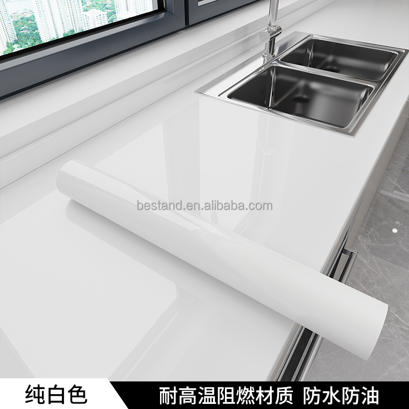 Modern White Marble Peel Off Wallpaper 60cm*10m Roll Size for Kitchen Modern Design Style