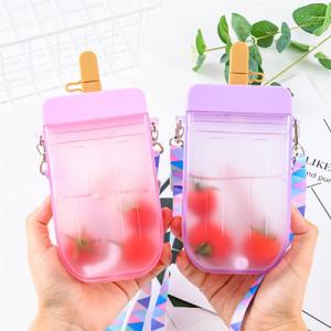China 300ml Plastic Cute Water Bottle Multicolor With Straw factory
