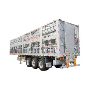 China 3*13ton Axle Steel Semi Cargo Trailer for Livestock Transport in Nigeria and Australia factory