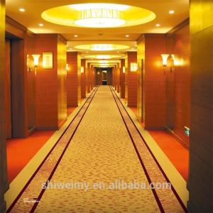 China Fire resistant luxury gold color corridor long carpet factory