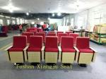Wood Panel Church Auditorium Chairs ABS Writting Pad Lecture Hall Chair 580mm