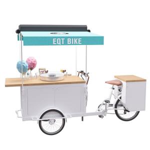 China Easy Operating OEM Bicycle Food Cart With Food Grade Safe Water Pump factory