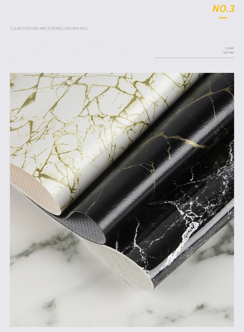 0.7mm Waterproof PU Synthetic Leather Faux Matte Marble Pattern