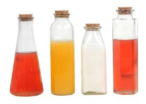 China Cylindrical Glass Juice Bottles / Sealable Glass Bottles Straight Shape factory