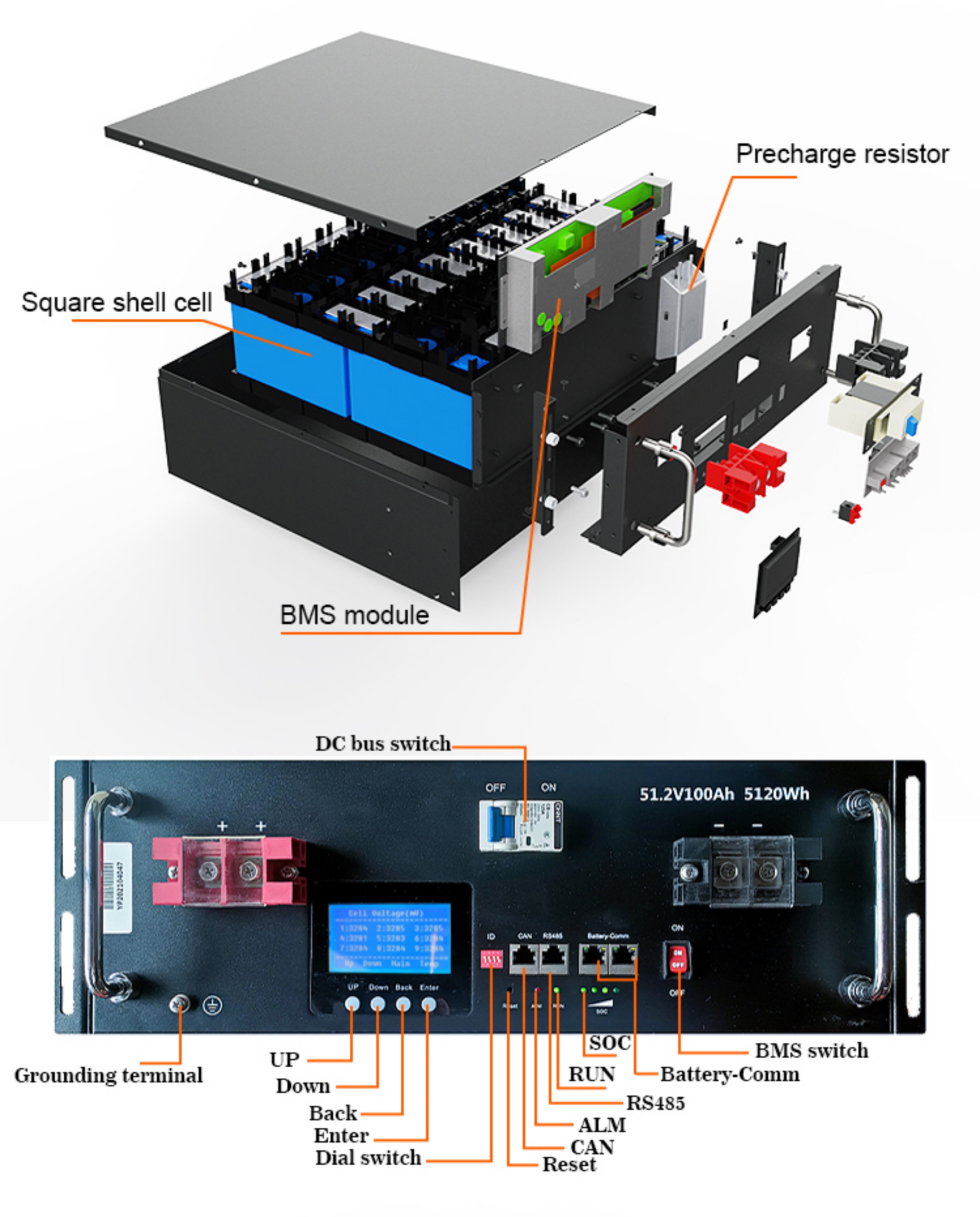 48V 280Ah Solar Energy Storage Batteries for Office Home Backup Power OEM/ODM Acceptable and Long Cycle Life 6000 Times