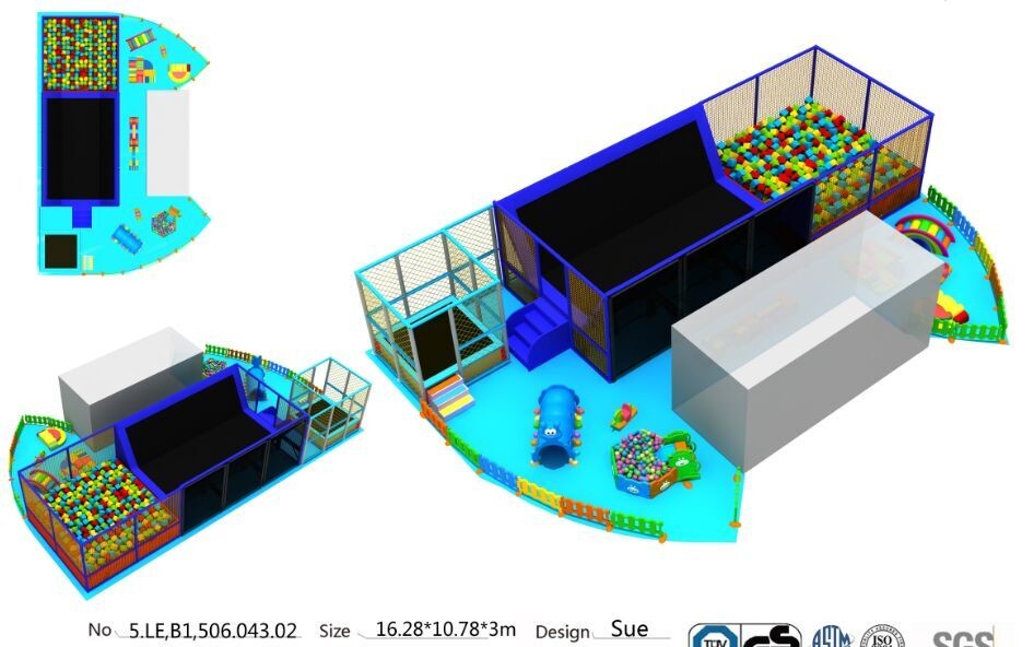 175M2 Best Sell Wholesale Square Big Jumping Park Indoor Trampoline with Foam Pit