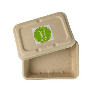 China Molded Sugarcane bagasse Throw Away Meal Prep Containers , Biodegradable Salad Boxes factory