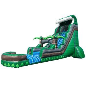 China Inflatable Water Slide For Adults Green Commercial Water Slide With Pool For Kids factory