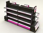 Stainless Steel Cosmetic Display Shelves With Light Box Customized Shape