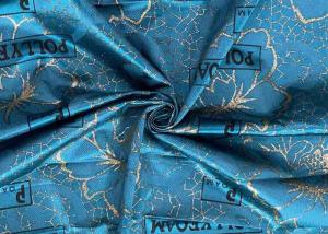 China 240cm Polyester Warp Knitted Fabric Blue Waterproof Gold Powder Printed factory