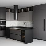Environmental Friendly Cupboard Complete Sets Modular Melamine Wooden Kitchen
