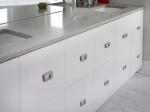 Brush Brass Hidden Drawer Pulls Kitchen Cabinet Knobs / Closet Square 96mm