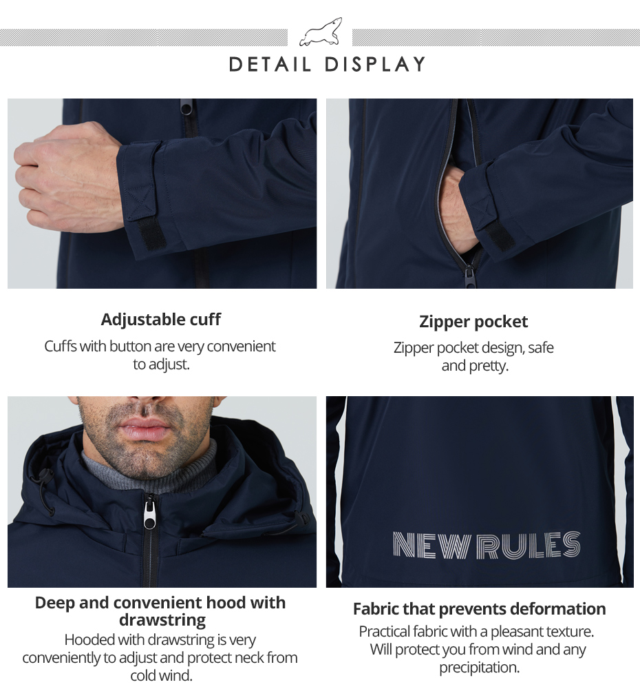 Man Sping Autumn Coat Fashionable and Practical Cotton Jacket for Autumn and Spring, black coat, man hooked coat