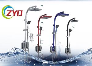China Colorful Painted Bathroom Shower Sets Square Shower Rail And Head Soap Dispenser factory
