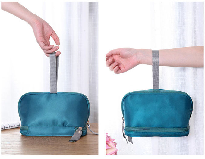 High Quality Makeup Artist Double Zipper Travel Cosmetic Bag With Mirror