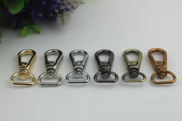 Manufacturing plating 6 color high quality metal d ring snap hooks 13 mm for