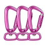 Heavy Industry 4KN Black Auto Locking Aluminum Swivel Carabiner Snap Hook for