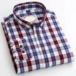 100% Cotton Plaid Shirt Long Sleeve Shirt Casual Formal Shirts Office Custom