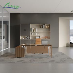 Functional Cable Management System Commercial Manager Office Desk with Wood