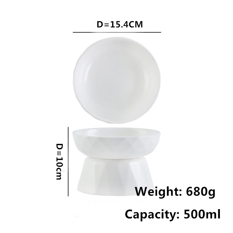 Cat Bowl Food Bowl Slow Food Plate High Foot Bowl Slow Food Bowl Water Bowl Protection Spine Cat Food Bowl Plate