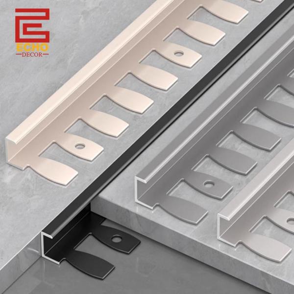 China 12.5mm Bendable Edge Tile Trim with End Caps for Curved Surfaces factory