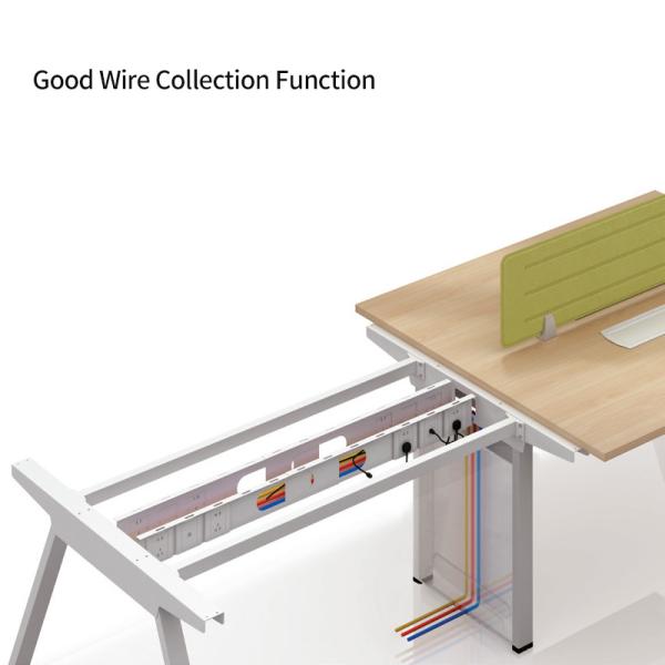 Customizable MDF 4-Person Office Workstation Desk with Metal Legs