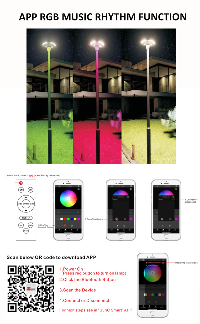 Color Changing Solar Garden Lights RGB LED Solar Powered Garden Lights 800w For Yard Patio
