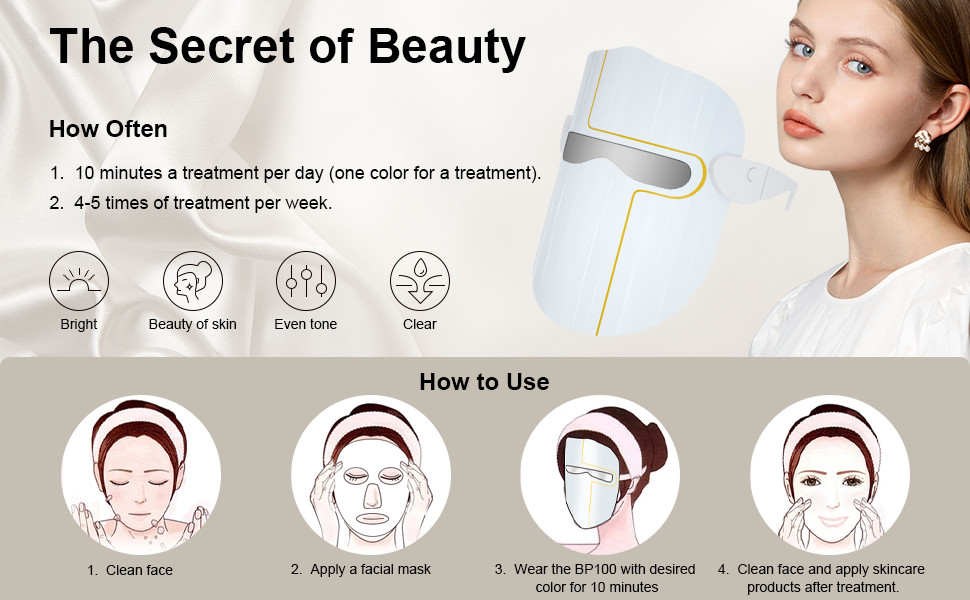 Led Light Therapy Device Red Blue Led Skin Rejuvenation Therapy Mask