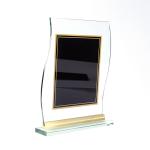 Custom logo gold foil design acrylic photo frame plate trophy