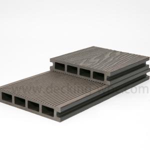 China 3D Embossed Teak Wood Flooring WPC Decking for Outdoor Garden Panel in Shanghai Port factory