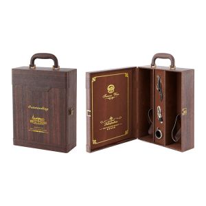Gift Leather Wine Box With Accessories And Wine Sets 750ml Wine Bottle