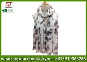China China manufactuer buttlefly print scarf 100% Acrylic 82*200cm shawl  hijab online wholesale exporter on sale