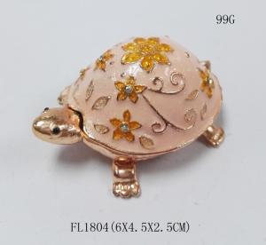 China Turtle trinket jewelry box petwer metal jewelry box enamel decoration gifts box factory