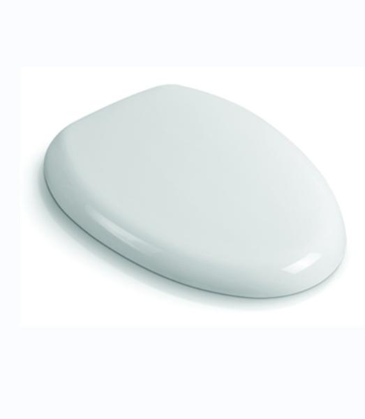Universal Quiet-Close Round Toilet Lid With Non-Slip Seat Bumpers White