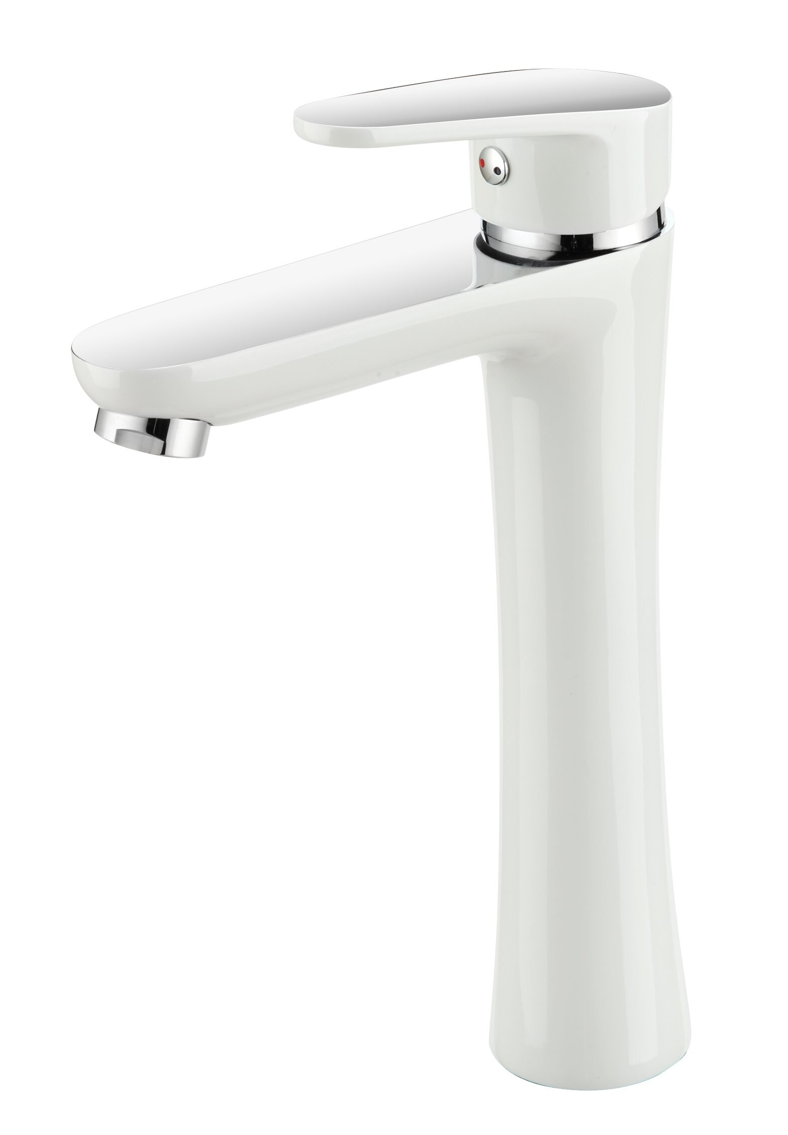 Available Cold and Hot Water Wash Basin Faucet Brass half chrome half white