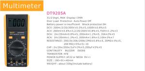 China Large Screen 10A Portable Digital Multimeter factory