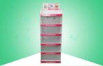 Robust Cardboard Floor Display Stands , 6 Shelf Stand Up Cardboard Display With