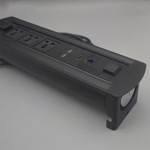Multimedia motorized rotate usb charger meeting table electrical socket