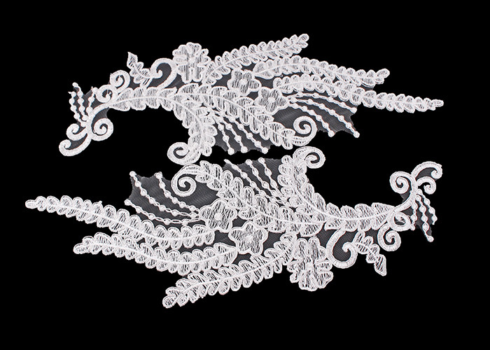 Polyester Angel Wings Lace Collar Applique For Fashion Show DIY Lace Patch