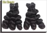 SGS Double Drawn Human Hair , Natural Color 1B Original Human Funmi Romance Hair